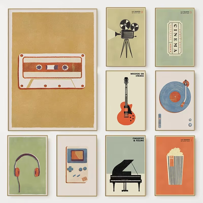 Musical Instrument Photo - Plakat z instrumentami muzycznymi w stylu