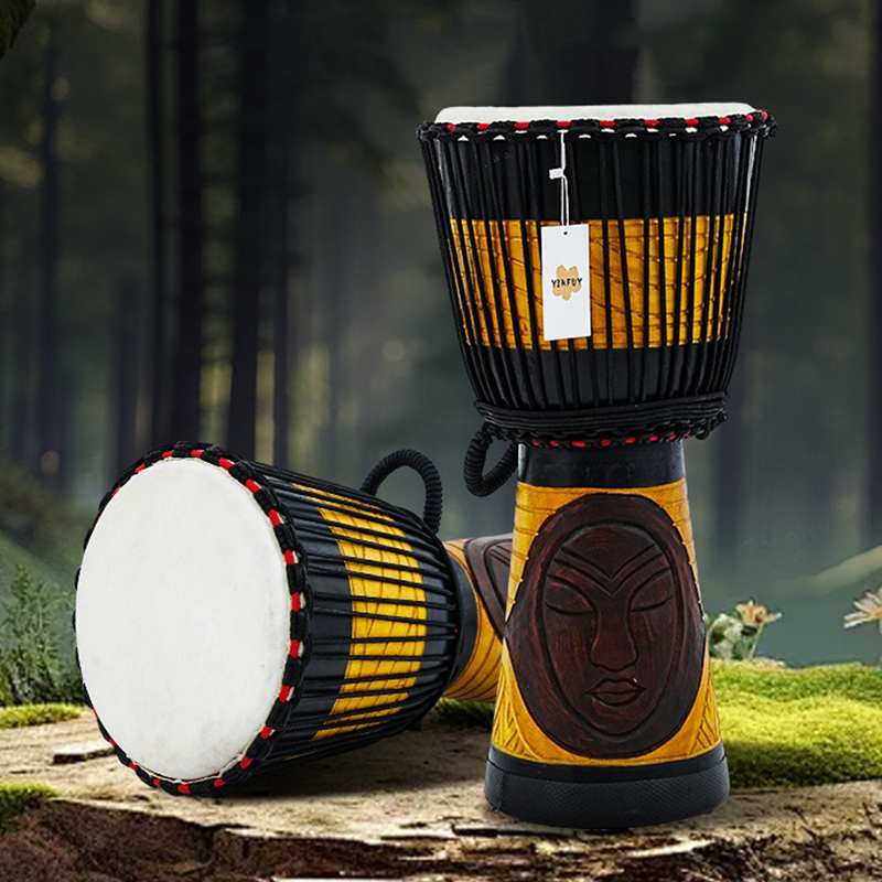 Musical Instrument Africa - Duży bęben afrykański z litego drewna
