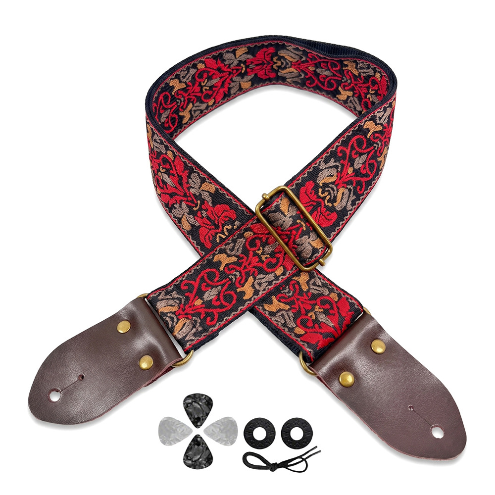 Musical Instrument Bass - Haftowany pasek do gitary w stylu