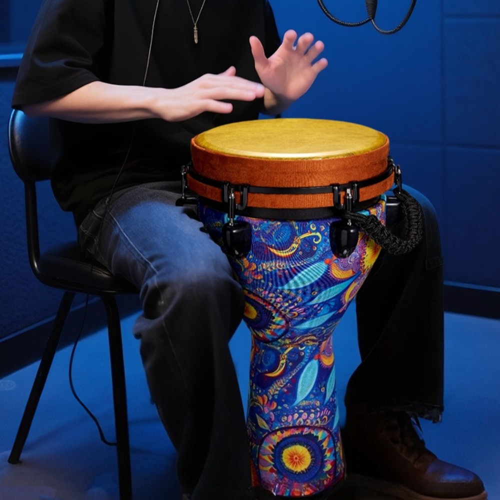 Musical Instrument Africa - Duży 10-calowy afrykański bęben przenośny profesjonalny