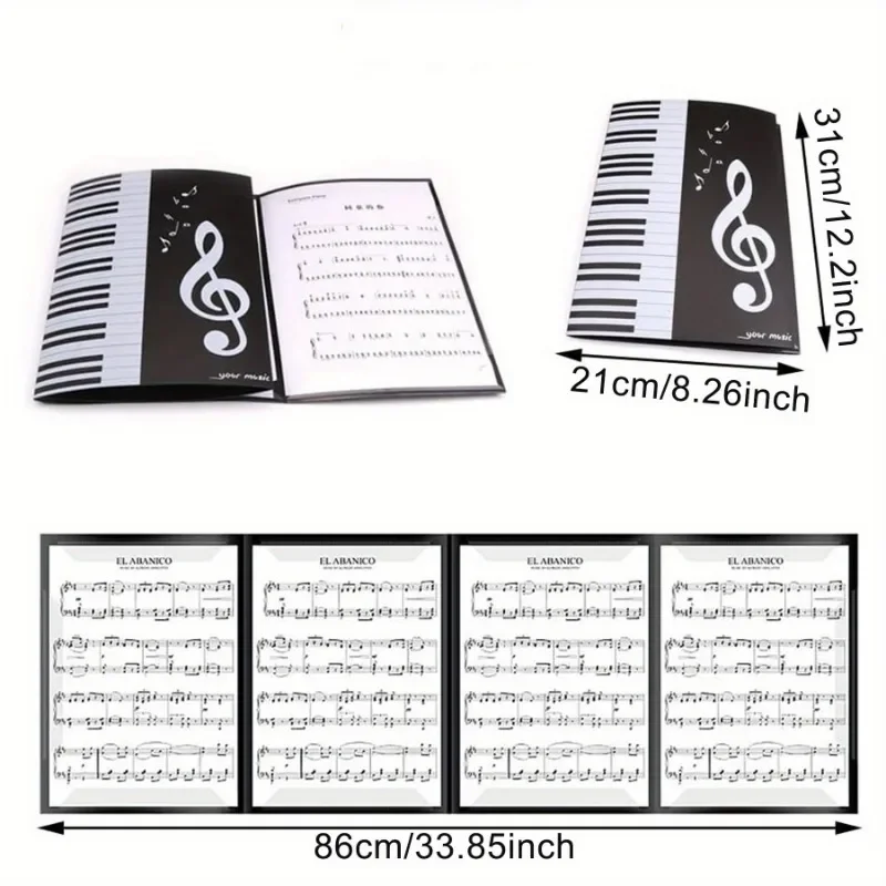 4-stronicowy rozwiń folder muz – Musical Instruments List recenzja i cena